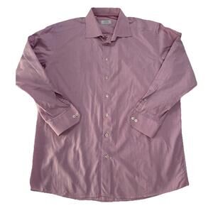 Eton Contemporary Dress Shirt 18.5 / 47 Pink Micro Check Long Sleeve Men’s